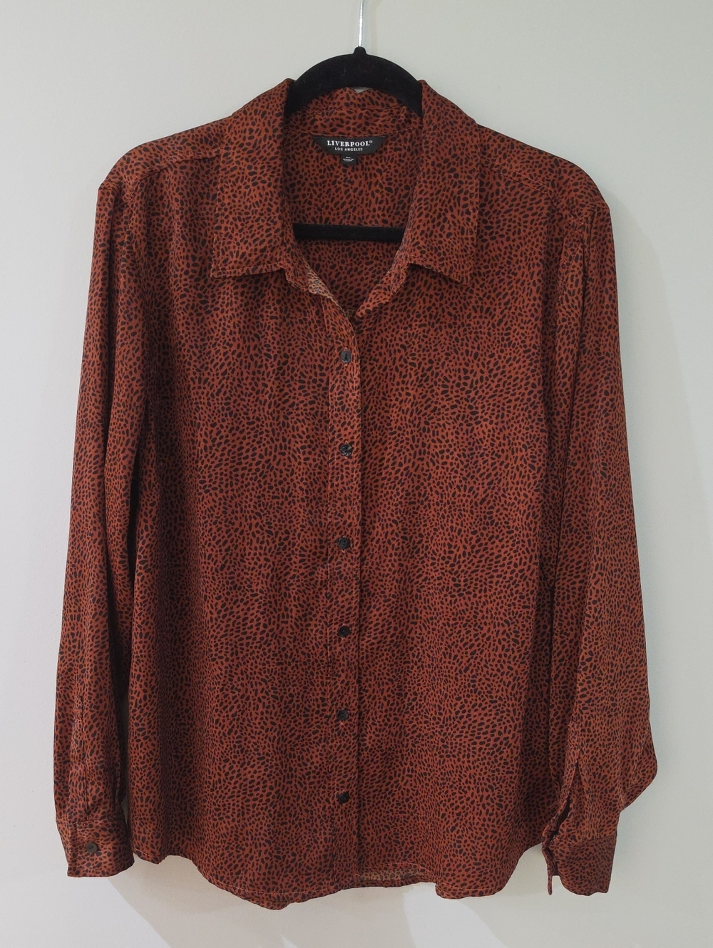 Liverpool Rust and Black Leopard Print Blouse